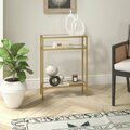 Hudson & Canal 22 in. Siviline Rectangular Console Table, Brass AT1712